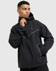 Mens Giacca Sportiva con Cappuccio Tech Woven Full Zip - Nero, nero nero Uomo taglia S