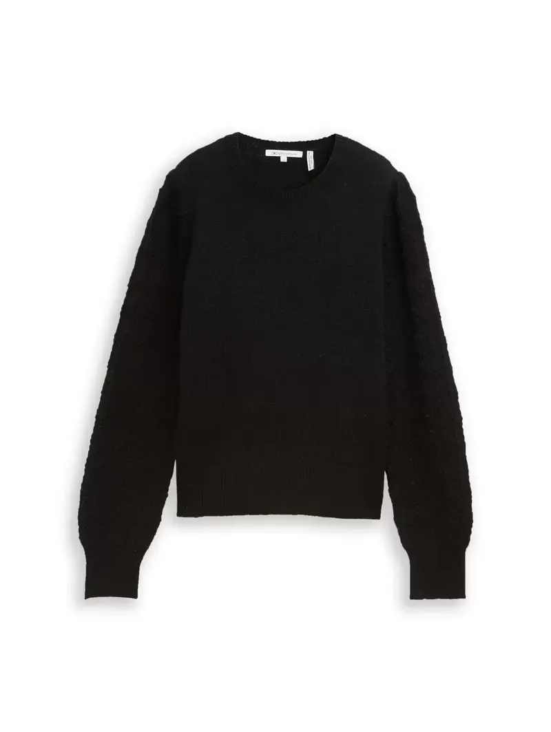 Knit ajour sleeve pullover female