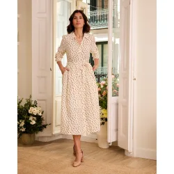 Vestido largo estampado de mujer
