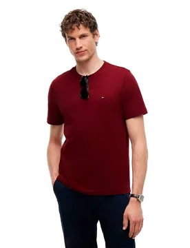 T-shirt à Manches Courtes Mw0mw39995 Foulard Burgundy L - Tommy hilfiger - FashionsVida
