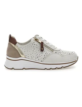 Sneakers Bianche con Tomaia in Pelle Traforata 21464GLAM 36 - PRIMA RIGA - FashionsVida