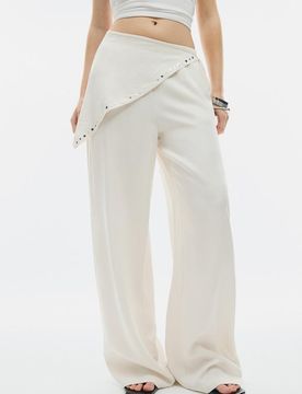 Fließende Hose mit Tencel Ecru S