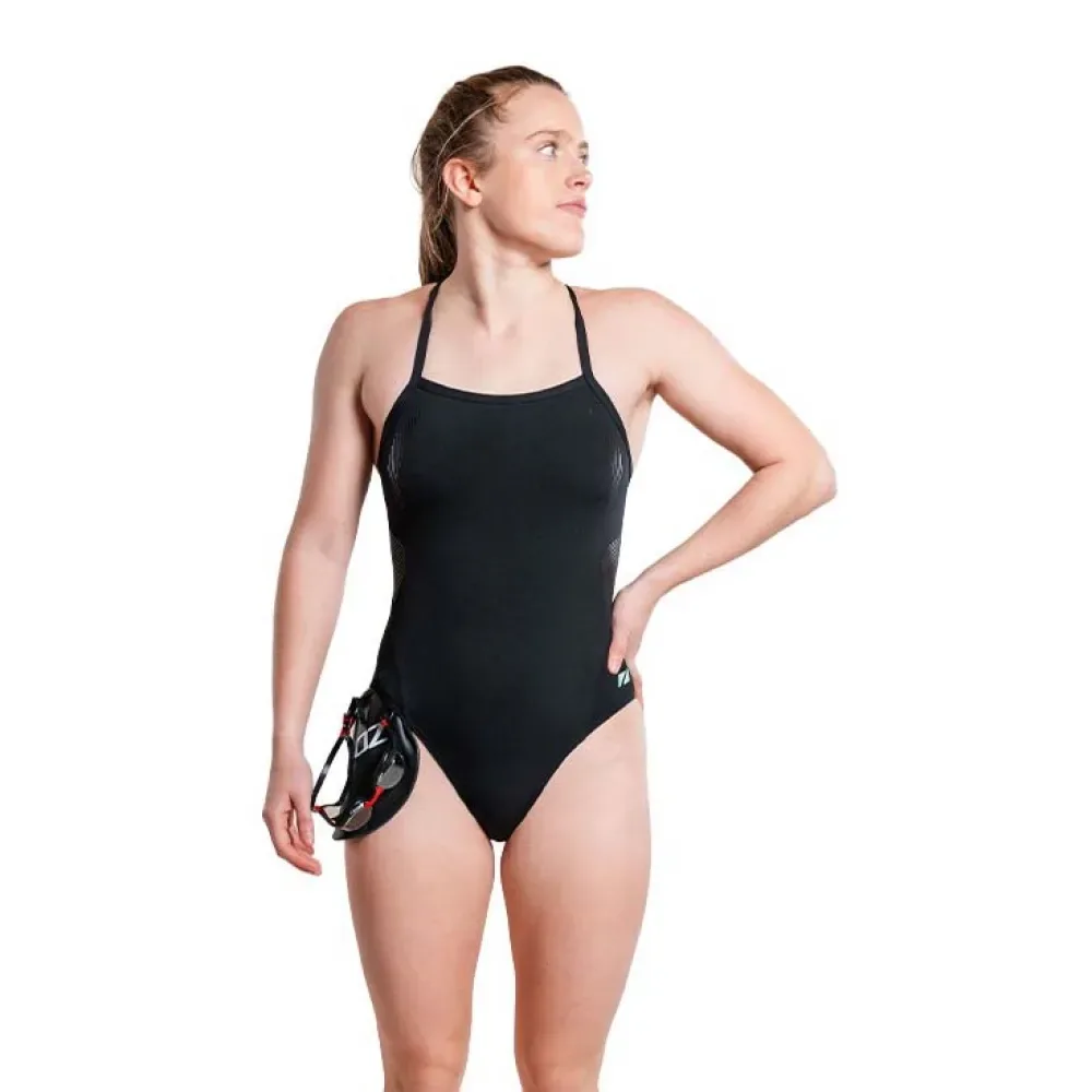 Strap Back Swimsuit Black 20 Women - Zone3 - FashionsVida