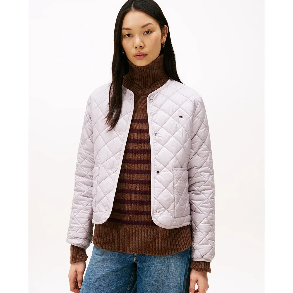 Cazadora acolchada rombos de mujer con cuello redondo - Tommy Hilfiger - FashionsVida