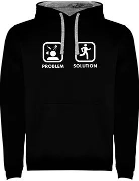Problem Solution Run Two-colour Hoodie Black / Grey 3XL Men - Kruskis - FashionsVida
