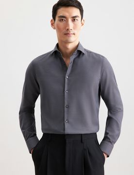 Slim Business Hemd Pepita Grau 44