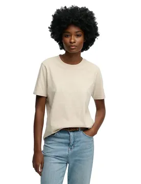T-shirt à Manches Courtes Luxe Casual Relaxed Fit Peyote Beige XS