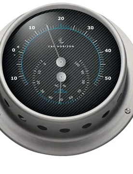 Stainless Steel Racing 85 Thermo Hygrometer Grey / Black 110 x 32 mm unisex - Barigo - FashionsVida