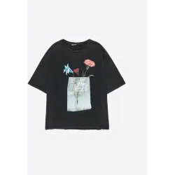 Camiseta de mujer logo flores