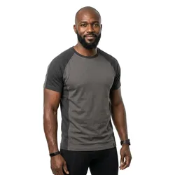 T-shirt à Manches Courtes Unique 50567 Dark Anthracite / Black M