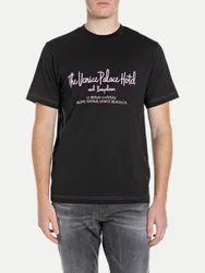 T-Shirt mit Frontprint Schwarz L