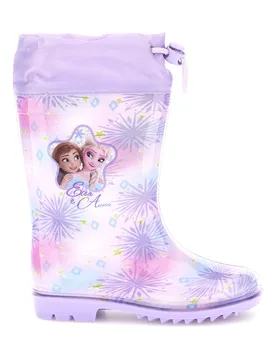 Stivali da pioggia lilla con coulisse e stampa Elsa e Anna D4310861S02 25 - Frozen - FashionsVida