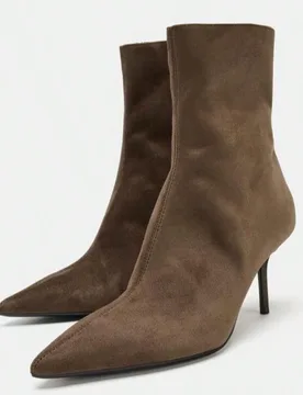 Botas de tobillo de tacón de aguja de tacón medio de cuero real de diseñador de nicho francés de moda para mujer, de temporada otoño/invierno, de - Shein - FashionsVida