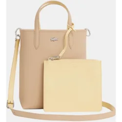Tote reversible en burdeos y topo con logotipo plateado