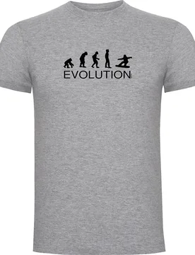 T-shirt à Manches Courtes Evolution Snowboard Heather Grey M - Kruskis - FashionsVida