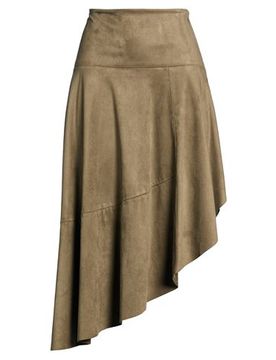 Falda midi Mujer Verde militar S Mujer