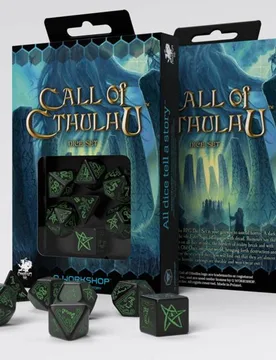 Call of Cthulhu - Dice Set: Black & Green - Q Workshop - FashionsVida