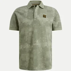 Poloshirt aus Piqué mit Allover-Print Grün M