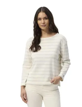 Claudia Long Sleeve T-shirt Grey Melange Stripe 2XL Women - Redgreen - FashionsVida