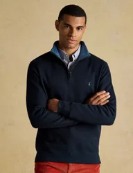 Pure Cotton Half Zip Sweatshirt Navy male