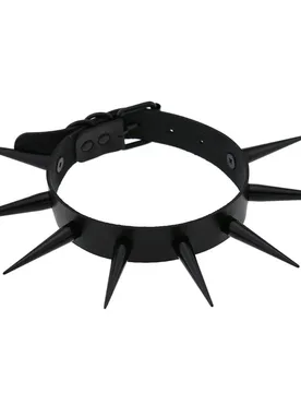 New Big Black Spike Rivets Wild Punk Rock Pu Leather Harness Choker Necklaces Pendant Women Gothic Statement Party Jewelry - Aliexpress - FashionsVida