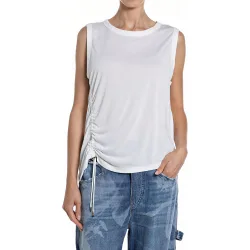 Camiseta de mujer sin mangas con cordón ajustable