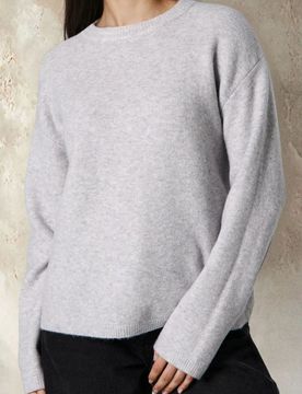 Maglione a maniche lunghe con miscela di lana - grigio chiaro