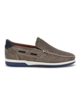 Mocassini grigio in vera pelle cuciture a vista made in Italy 3425 44