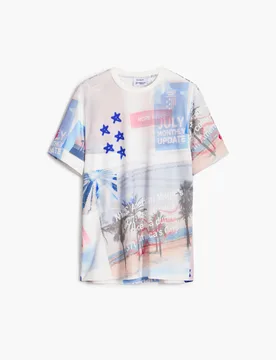T-shirt imprimé American Magic WHITE S male - Desigual - FashionsVida