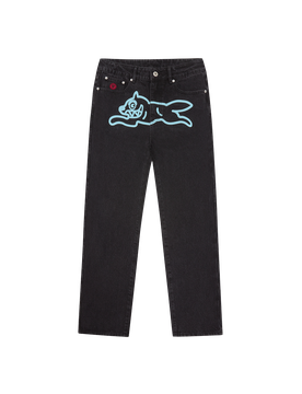 Running Dog Denim Pants - Black