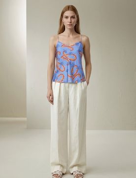 Canotta Donna Seta Elegante Scollo Quadrato S