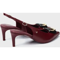 Zapatos de tacón de mujer de piel con hebilla en color