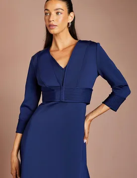 Women's Long Sleeve Bandage Jacket in Navy Size: 8 - Navy - Size: 8 - Coast - FashionsVida