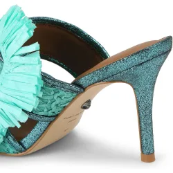 Sandalias de tacón de mujer Buckle con adornos florales