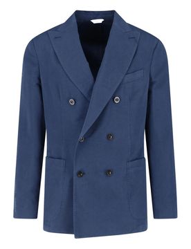 Blazer doppiopetto in cotone e seta