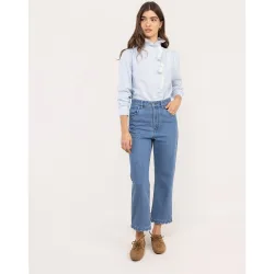 Pantalón denim de mujer liso seline