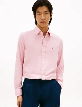 Camisa de caballero lisa tipo Dobby - Tommy Hilfiger - FashionsVida