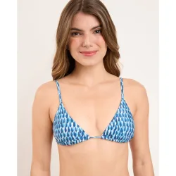 Top de bikini triángulo estampado con relleno