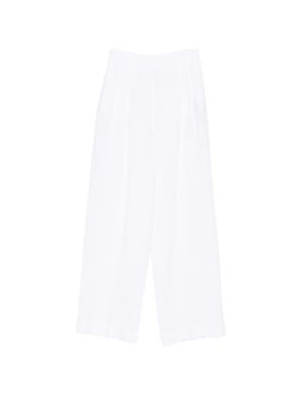 Linen Trousers with Elastic Waistband for Women