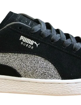 Classic X Swarovski Black Silver Leather Lace Up Mens Trainers 366324 01 - Size Uk 3 - Puma - FashionsVida