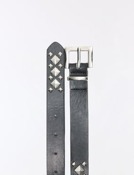Ceinture À Clous Losanges 85 Noir