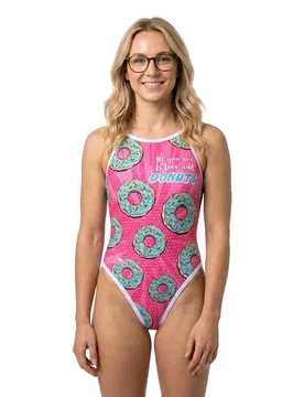 Comic Donut Revolution Swimsuit Pink 5XL Women - TURBO - FashionsVida
