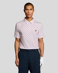 Men's Golf Argyle Print Polo Shirt in White
