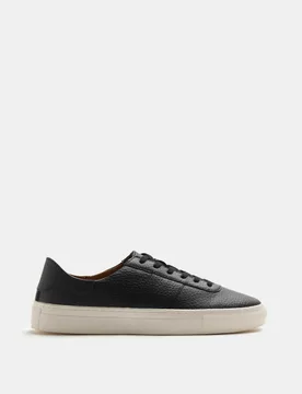 M&S Leather Trainers Black female - M&S - FashionsVida