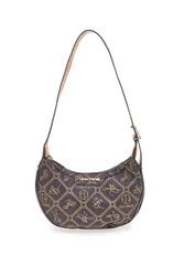 Borsa a spalla marrone stampa logo R-335