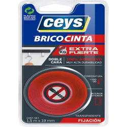 Bricocinta Doble Cara Precortada 1,5 m x 19 mm