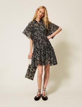 Robe courte chemisier florale