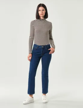 Jeans a trombetta blu stone washed in cotone stretch - Emme Marella - FashionsVida