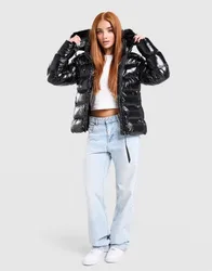 Womens Virnaro Slim Puffer Jacket - Nero, nero nero Donna taglia L