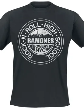 T-Shirt - Bowery NYC - XXL bis 5XL - für Männer - Größe 5XL - schwarz - Lizenziertes Merchandise! - Männer - male - Ramones - FashionsVida